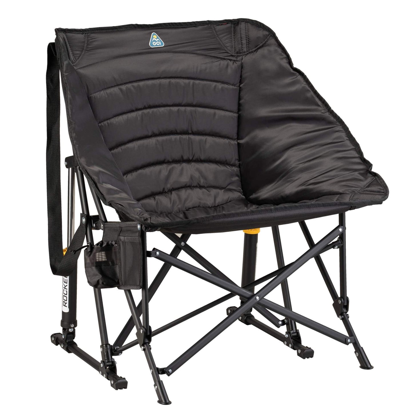 GCI Outdoor Puff Rocker Foldable Insulated Rocking Camp Chair, Black