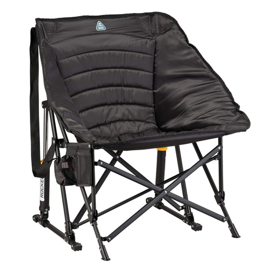 GCI Outdoor Puff Rocker Foldable Insulated Rocking Camp Chair, Black