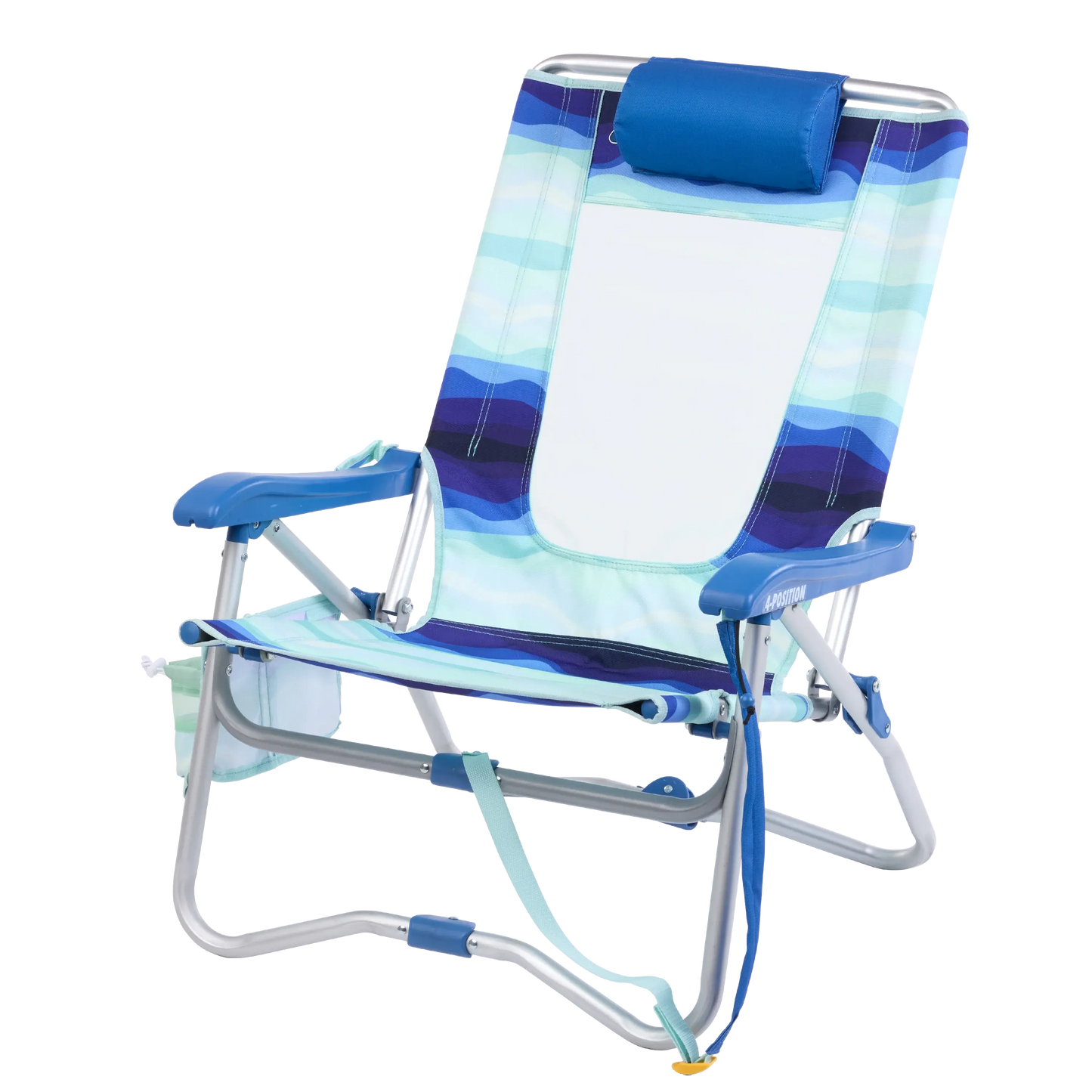 GCI Outdoor Bi-Fold Beach Chair Lightweight Low Profile Reclining Chair, Wave